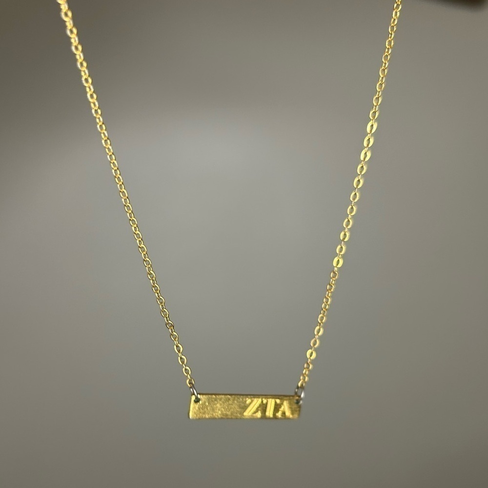 ZTA Zeta Tau Alpha Gold Necklace